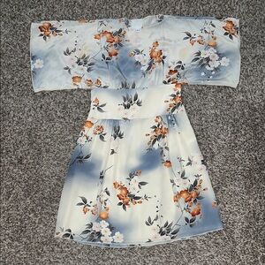 VINTAGE Y2K, Anna Sui for Anthropologie “Jonquil Sky” Silk Kimono Dress, Size 2